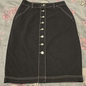 Forever 21 Black Button-Up Pencil Skirt